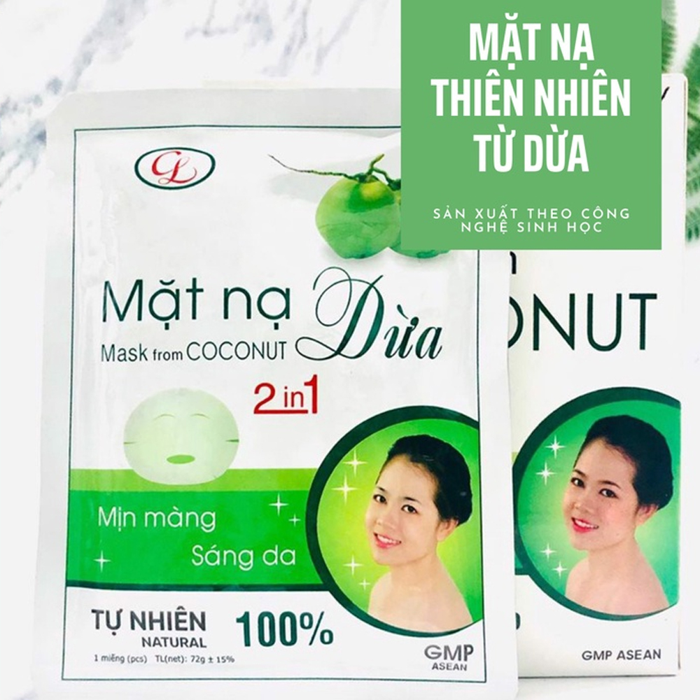 Mặt nạ sinh học từ nước dừa 2 in 1 Cửu Long dành cho da khô 3 miếng và 7 miếng