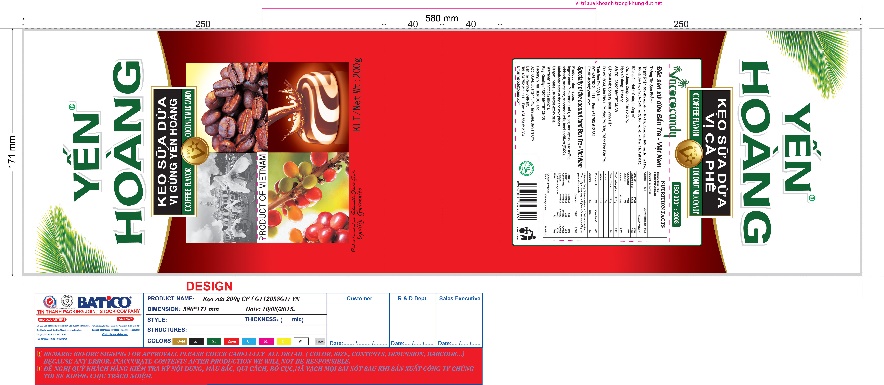 KẸO SỮA DỪA VỊ CÀ PHÊ YẾN HOÀNG