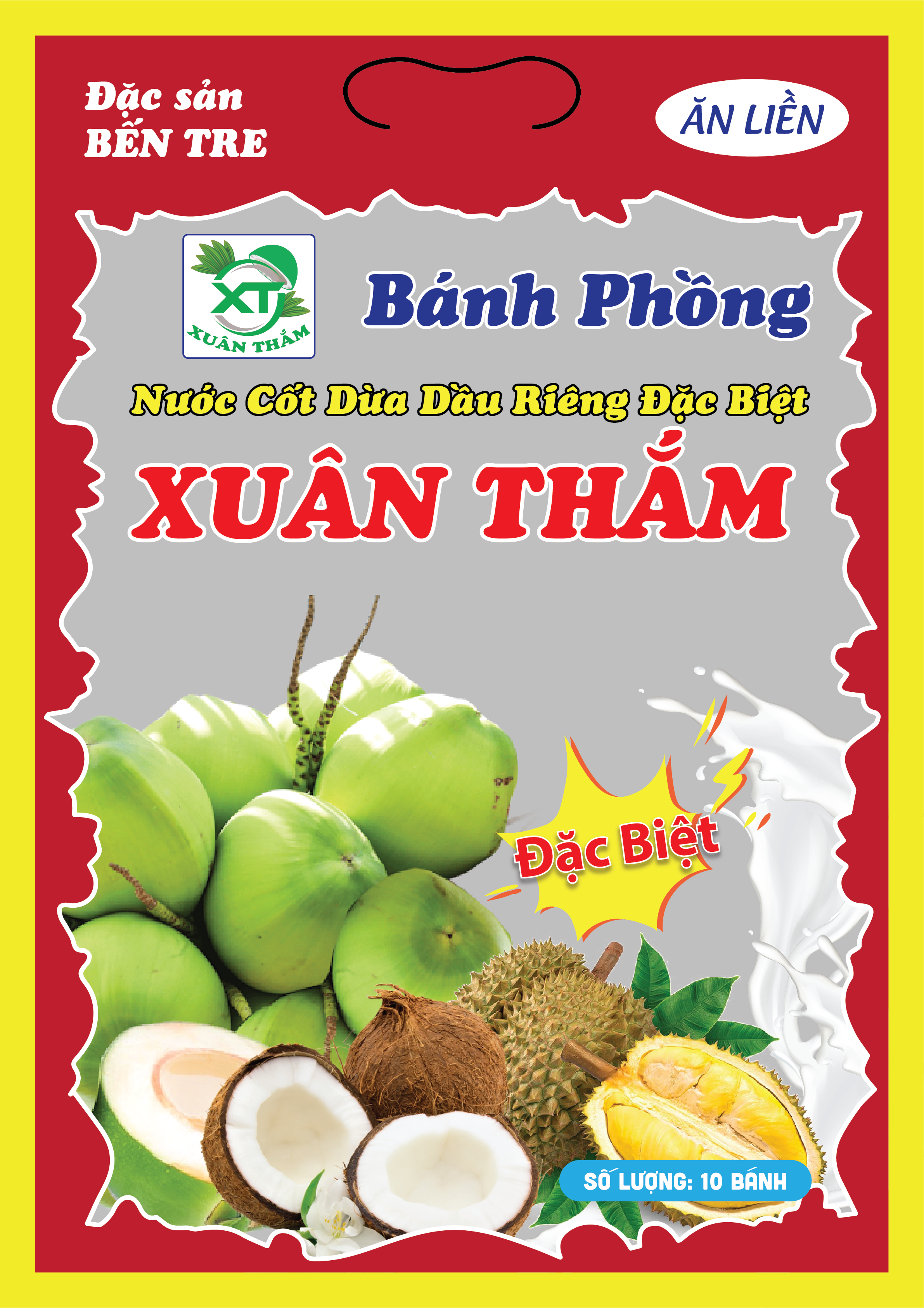 BÁNH PHỒNG NƯỚC CỐT DỪA SẦU RIÊNG ĐẶC BIỆT XUÂN THẮM.