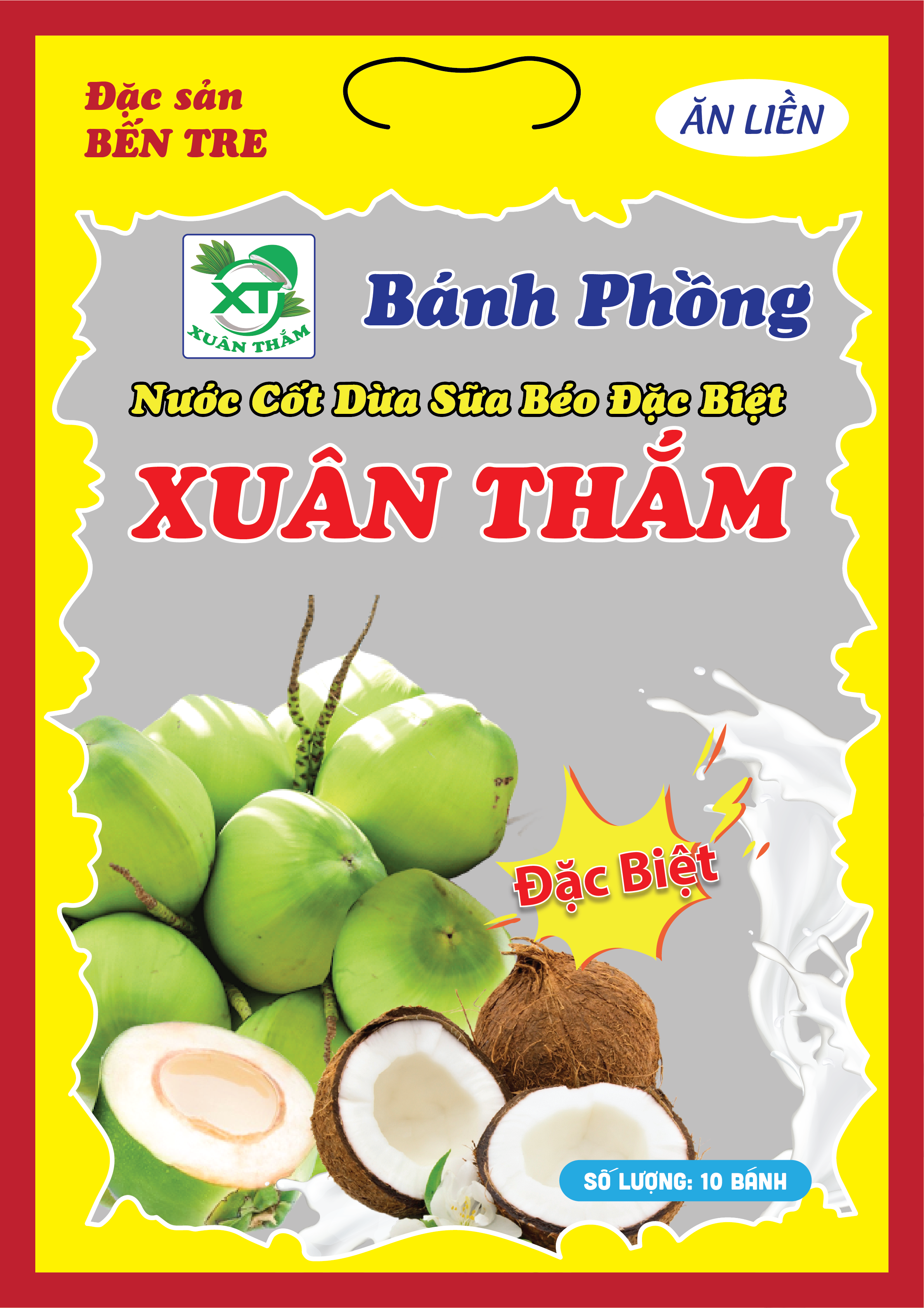 BÁNH PHỒNG NƯỚC CỐT DỪA SỮA BÉO ĐẶC BIỆT XUÂN THẮM.
