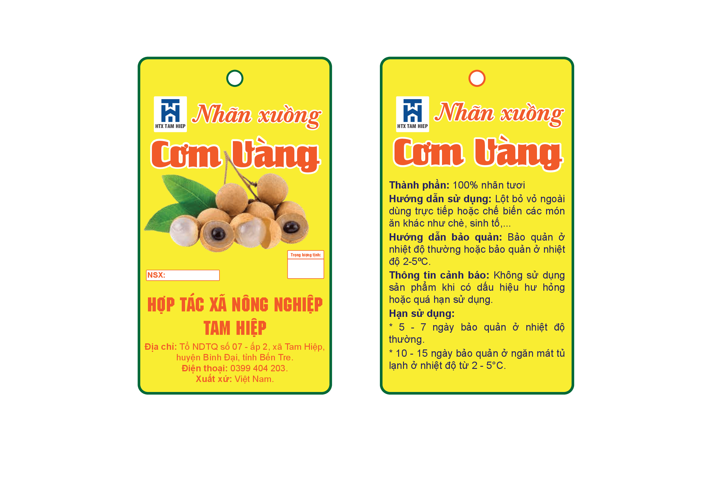 Nhãn Xuồng Cơm Vàng